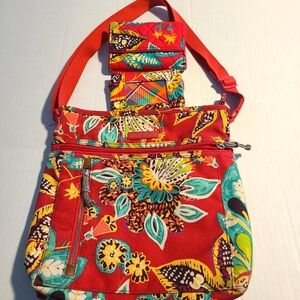 Vera Bradley Lighten Up Travel Ready Crossbody Bag, Zip ID, Riley Compact Wallet